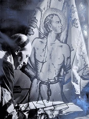 Karl OLIE in seinem Atelier 1951